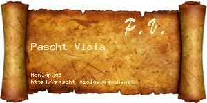 Pascht Viola névjegykártya
